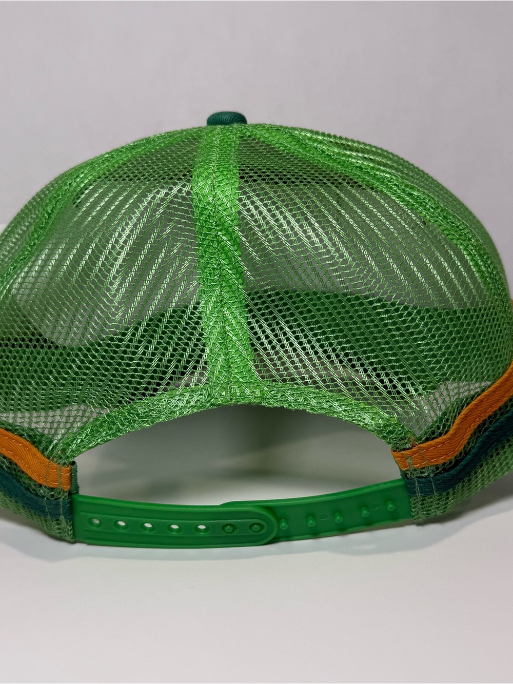 Unisex Colorful Striped Mesh Trucker Hat - Green Brim by The Pathz - Picture 2 of 6